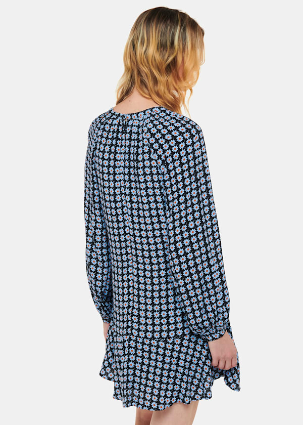 Blue Floral Dot Flippy Dress