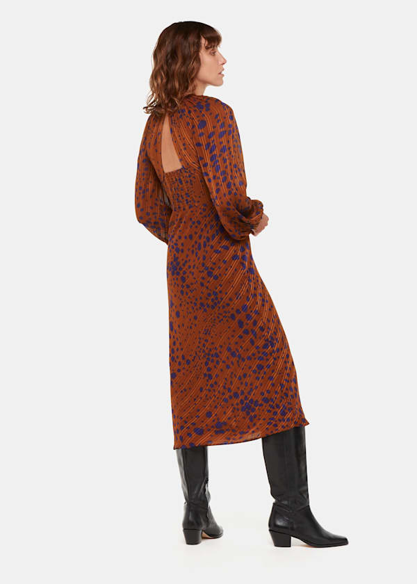 Brown Spotted Dalmatian Midi Dress