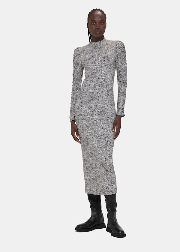 Black Pebble Spot Jersey Dress