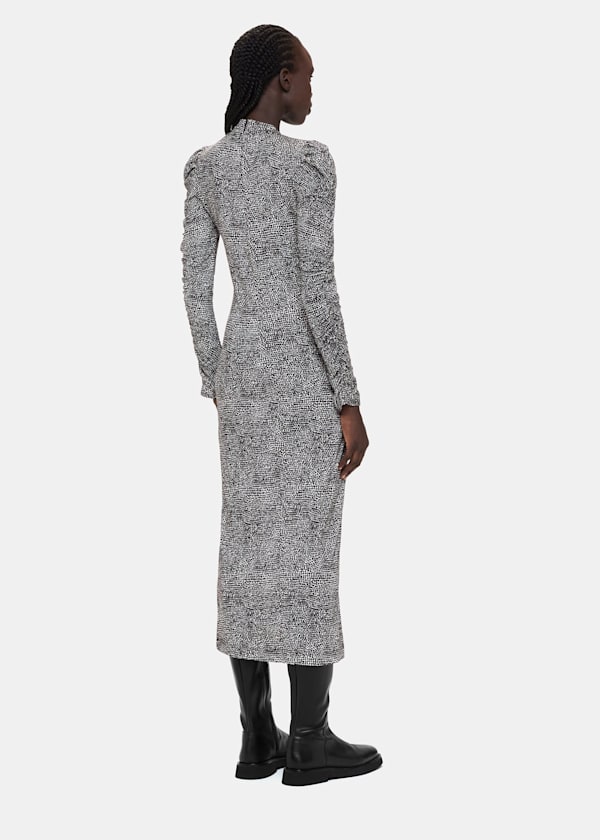 Black Pebble Spot Jersey Dress