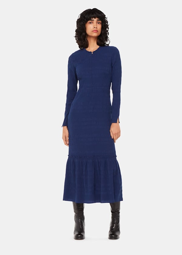Navy Mila Textured Dress