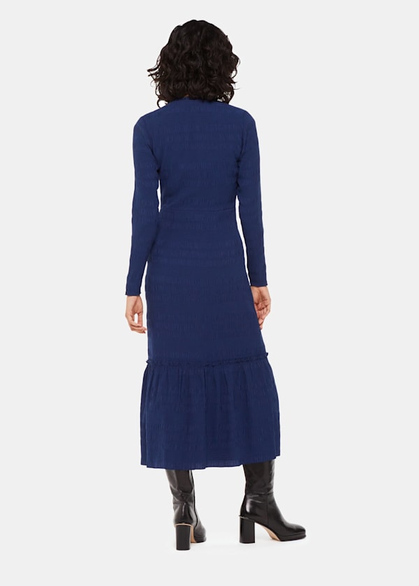 Navy Mila Textured Dress