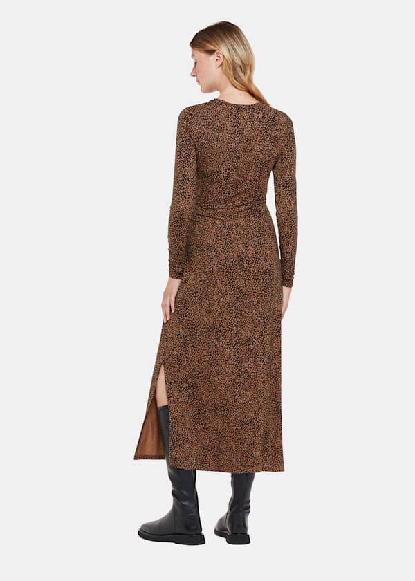 Black Coffee Bean Tie Jersey Dress