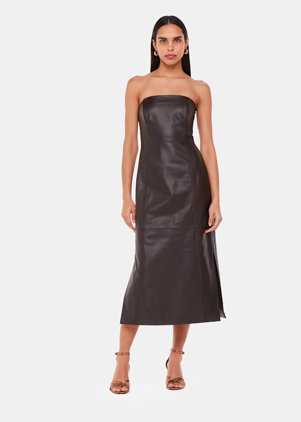 Chocolate Leather Bandeau Dress