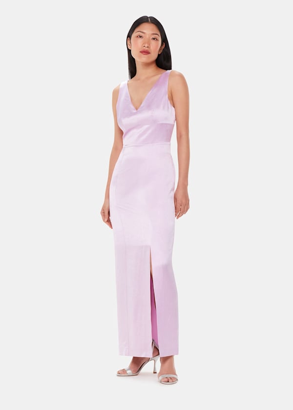 Lilac Charlotte Satin Maxi Dress