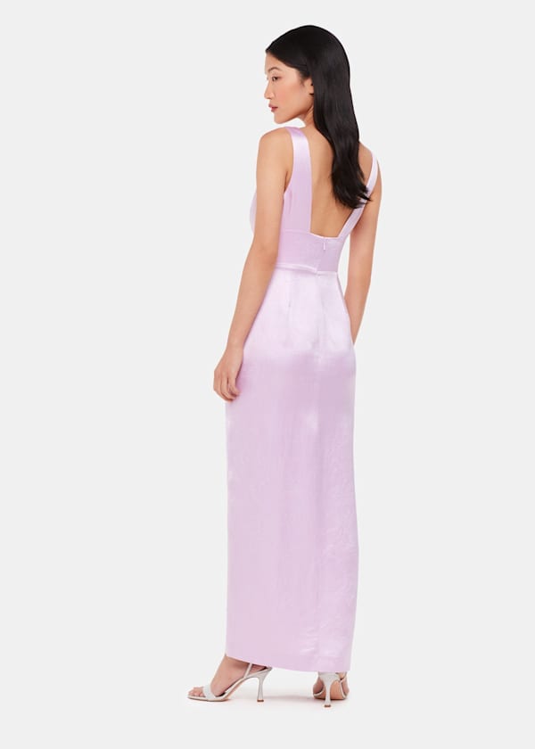 Lilac Charlotte Satin Maxi Dress