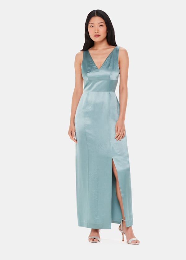 Sage Green Charlotte Satin Maxi Dress
