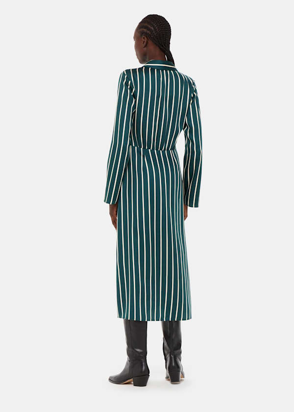Green Alex Stripe Shirt Dress