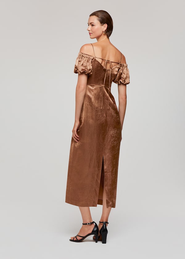 Bronze Faye Bardot Dress