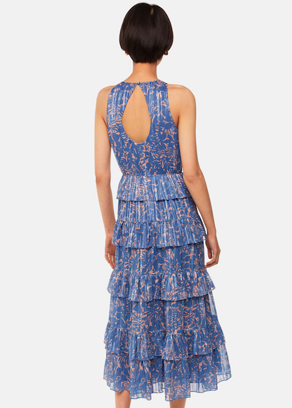 Purple Tropical Leaves Paloma Dress