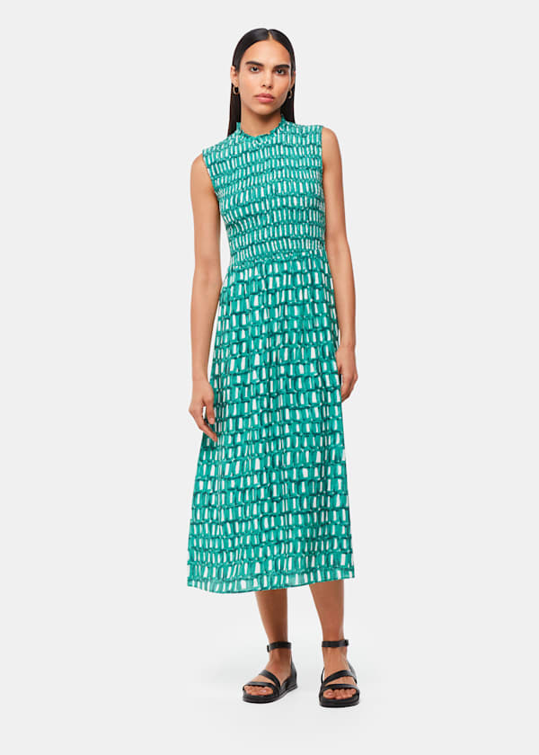 Green Linked Smudge Heidi Dress
