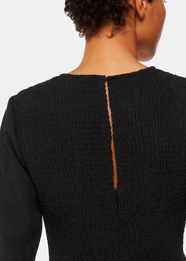 Black Veda Linen Blend Dress