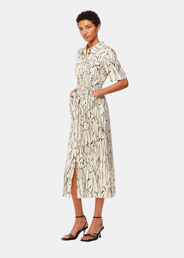 Ivory Bamboo Shoots Fontella Dress