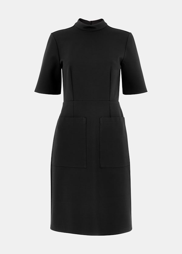Black Alma Ponte Shift Dress