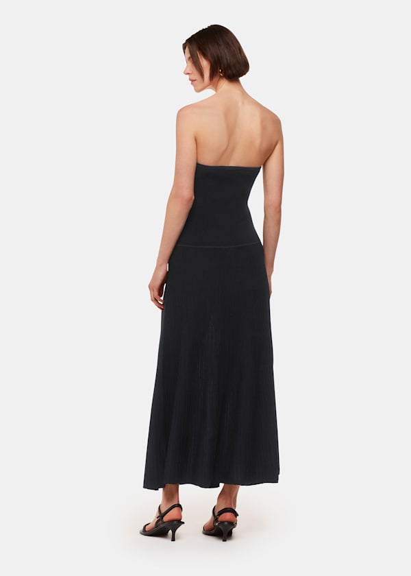 Black Bandeau Knit Dress