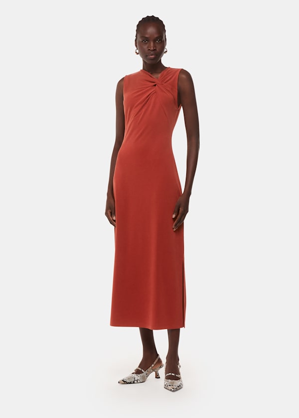 Rust Saoirse Twist Jersey Dress