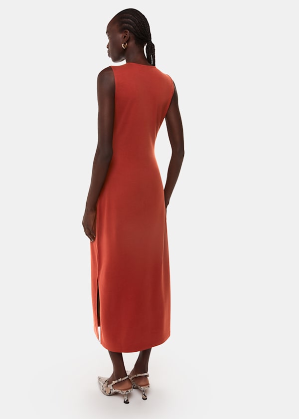 Rust Saoirse Twist Jersey Dress