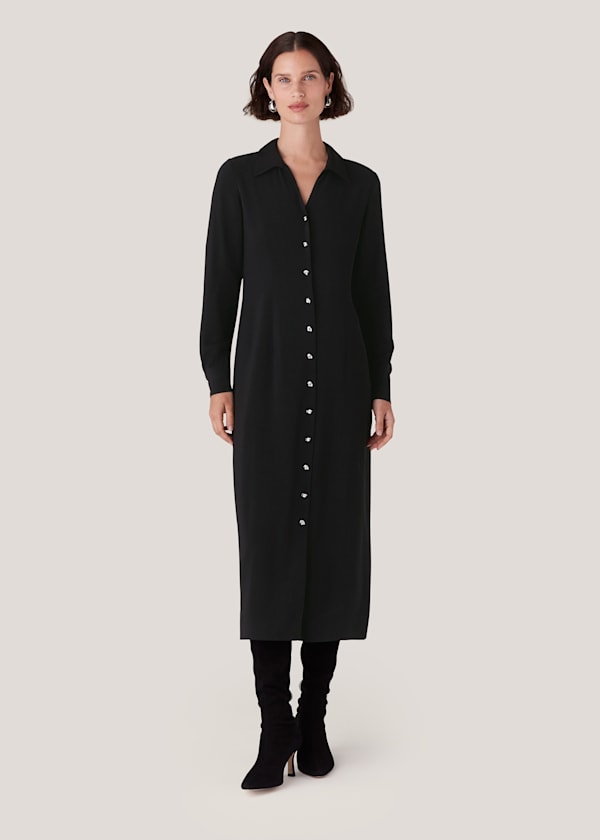 Black Elena Shirt Dress
