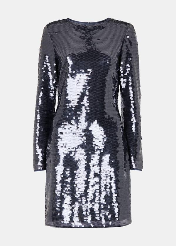 Pewter Sequin Mini Dress