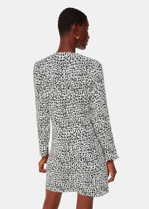 Black Scribble Print Flippy Dress