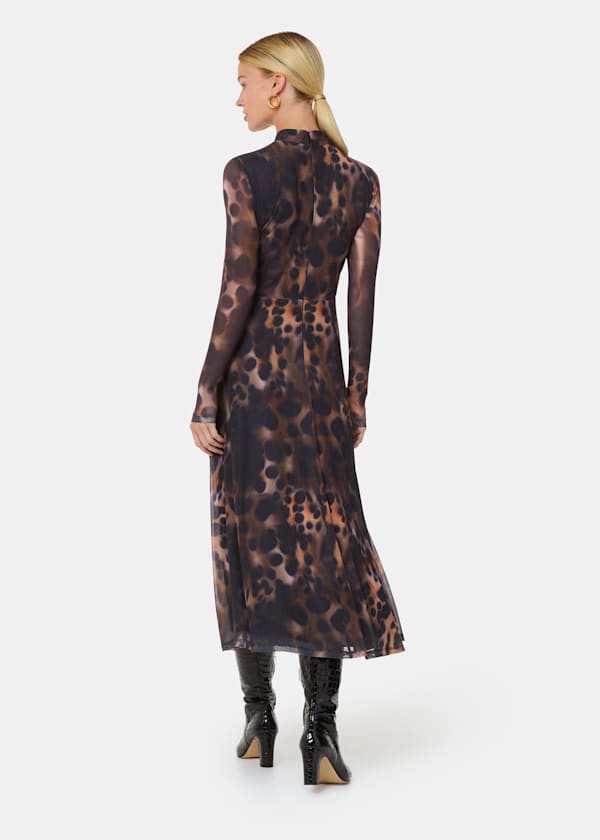 Misty Leopard Mesh Dress