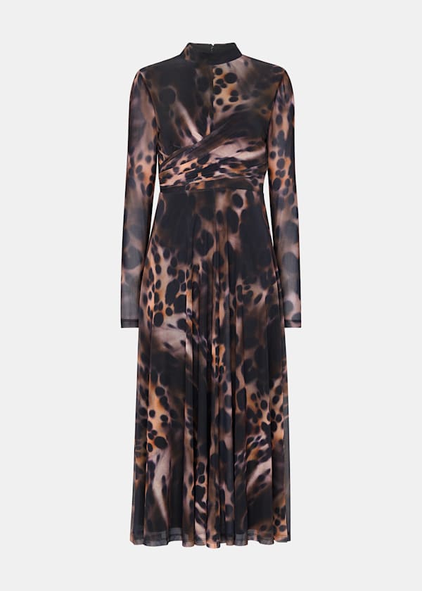 Misty Leopard Mesh Dress
