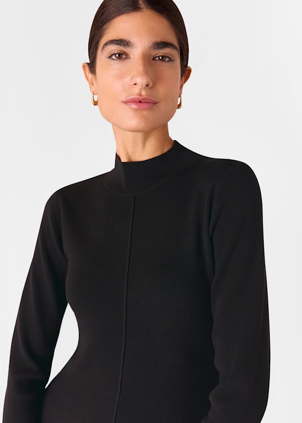 Black Sophie Flippy Knitted Dress