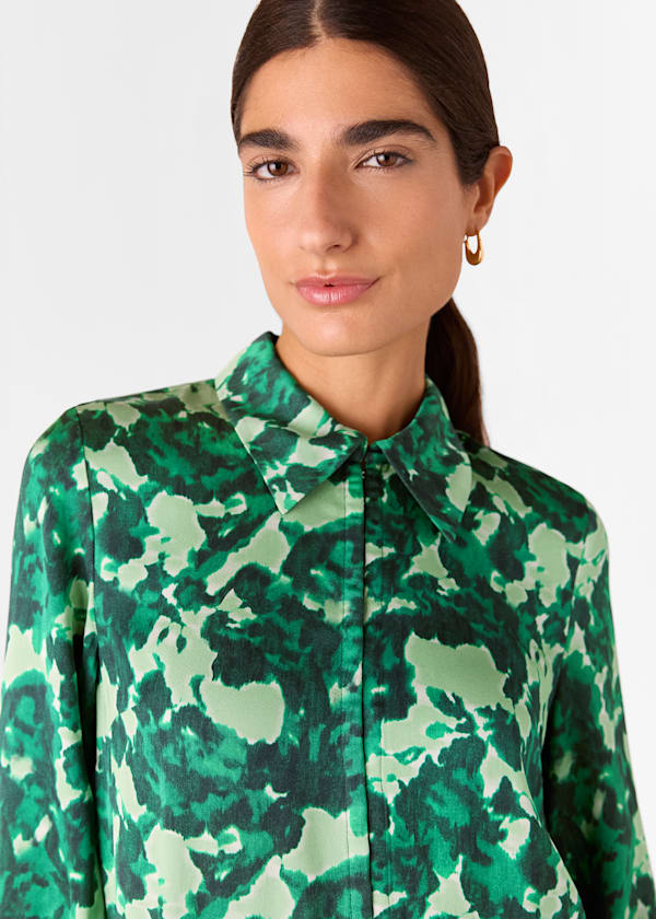 Green Spun Bouquet Short Dress