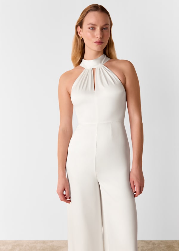 Ivory Halterneck Bridal Jumpsuit