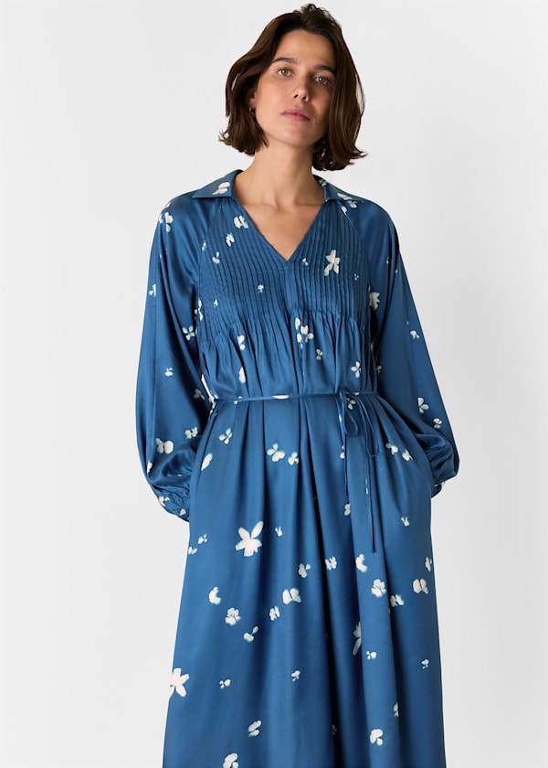 Blue Sun Bleached Floral Dress
