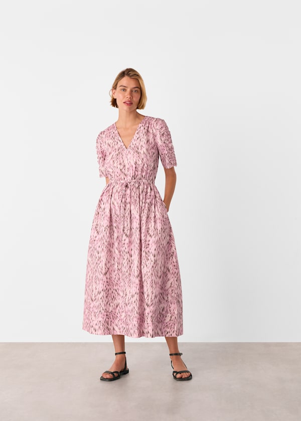 Leopard Cotton Midi Dress