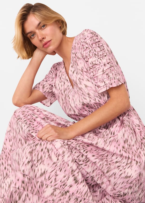 Leopard Cotton Midi Dress
