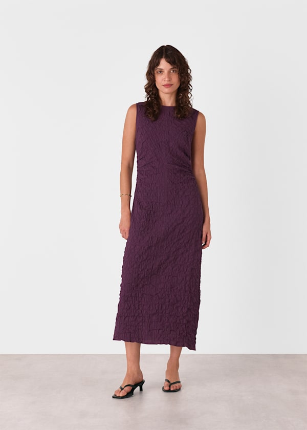 Plum Petite Lori Textured Midi Dress