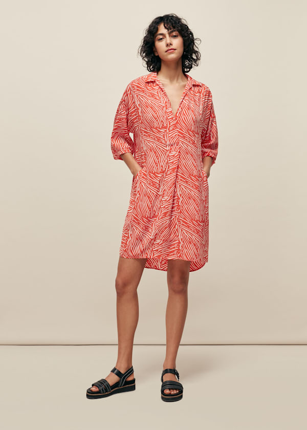 Multicolour Tiger Palm Print Lola Dress