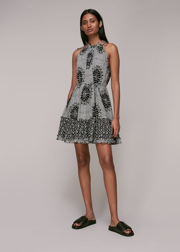 Multicolour Bleached Trapeze Dress