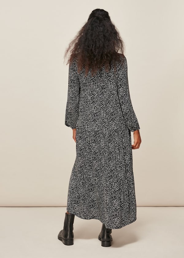 Black and White Freckle Print Enora Dress