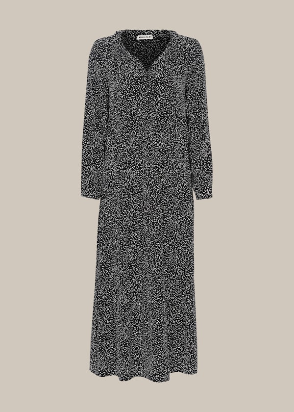 Black and White Freckle Print Enora Dress