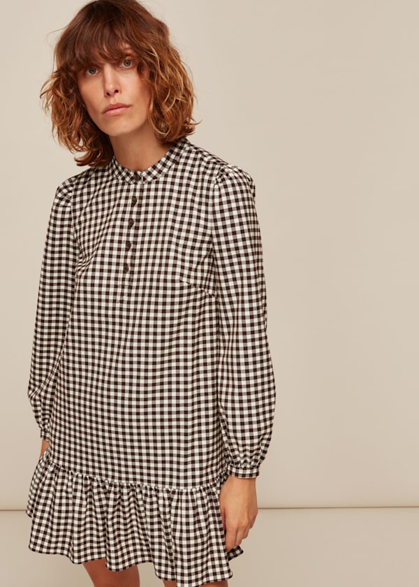 Brown Gingham Dress