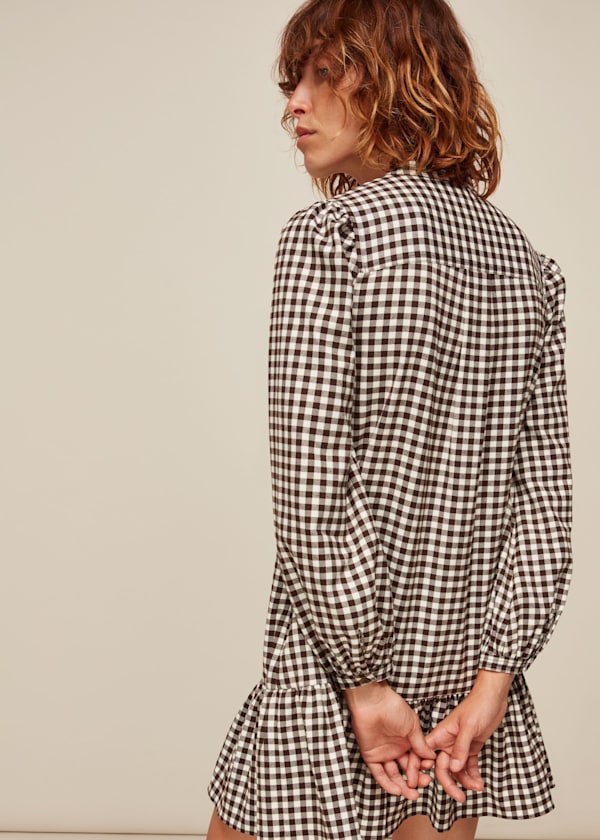 Brown Gingham Dress