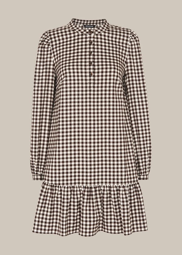 Brown Gingham Dress