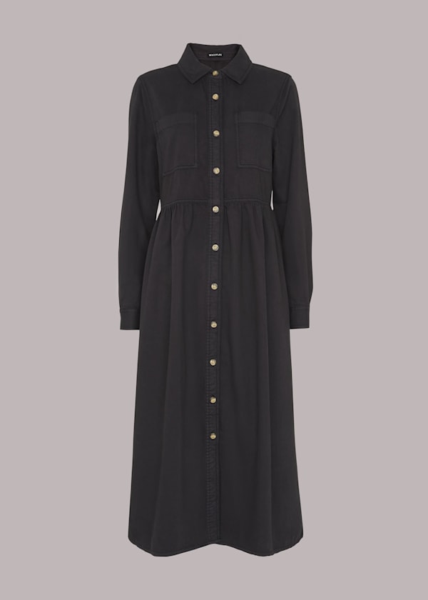 Black Button Up Shirt Dress
