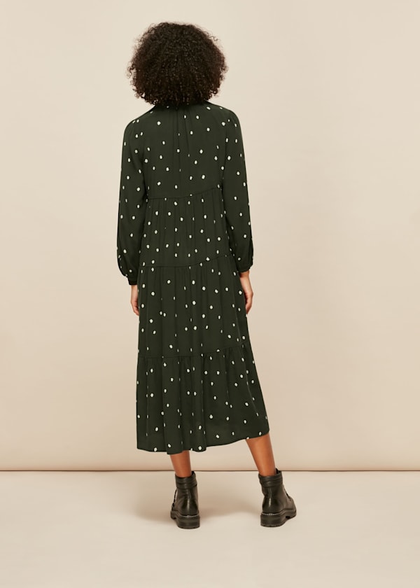 Green Longline Spot Enora Dress