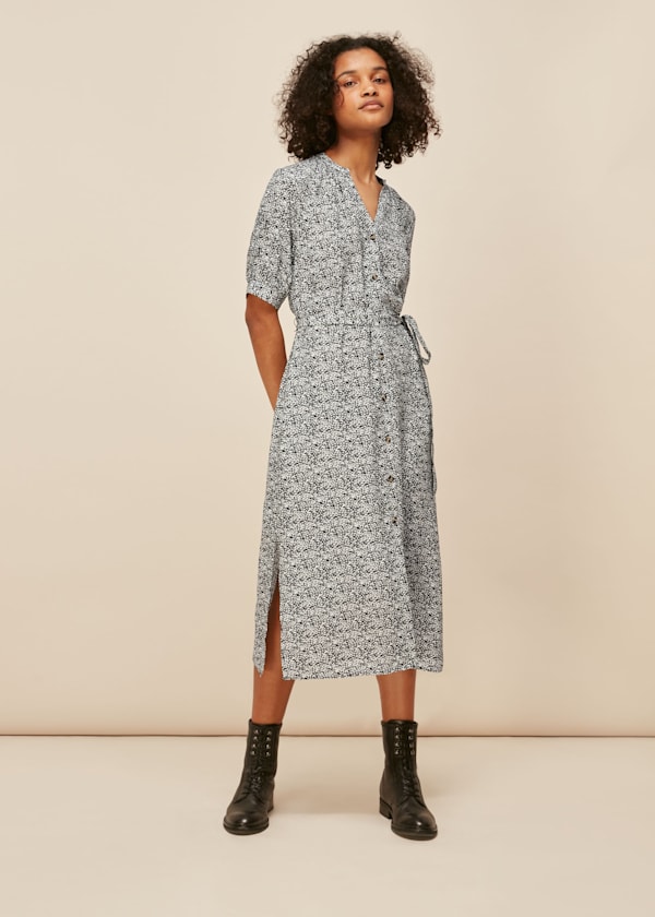 Black Olivia Mixed Animal Dress