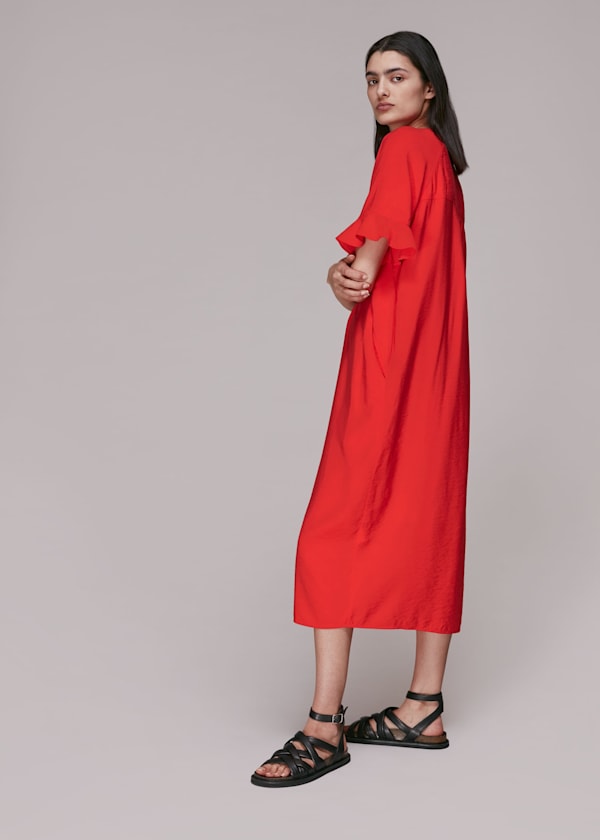 Red Alba Midi Dress