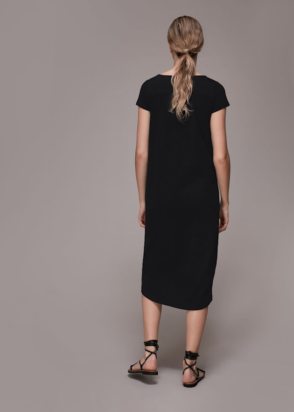 Black Leonie Button Through Dress
