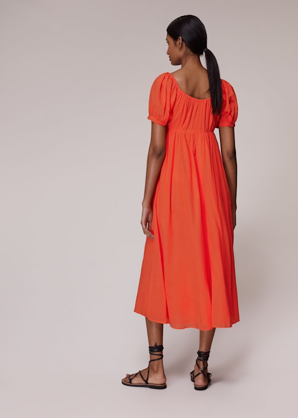 Red Tie Detail Elouise Midi Dress
