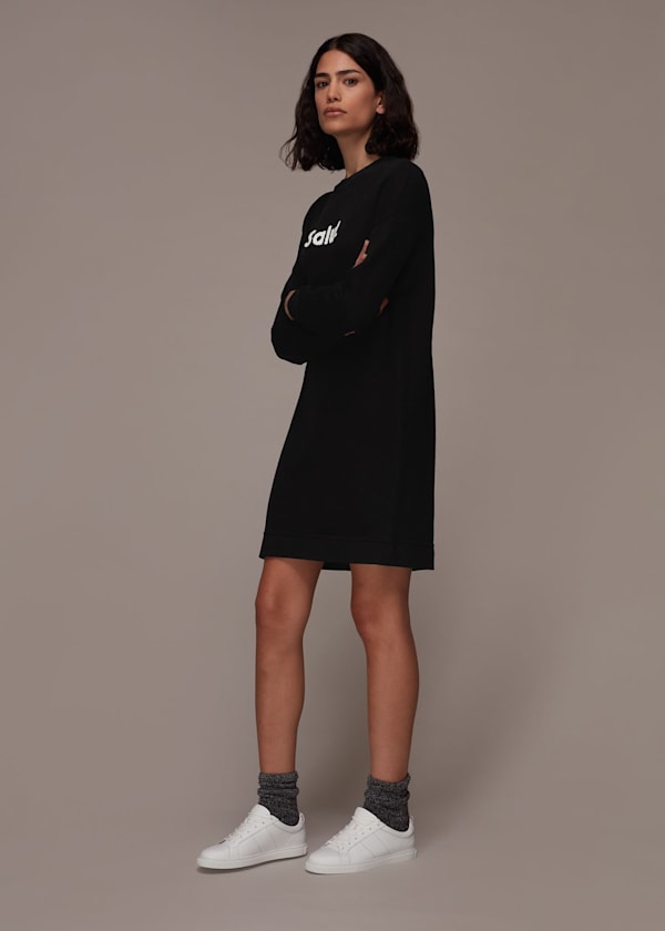 Black Salut Logo Sweat Dress