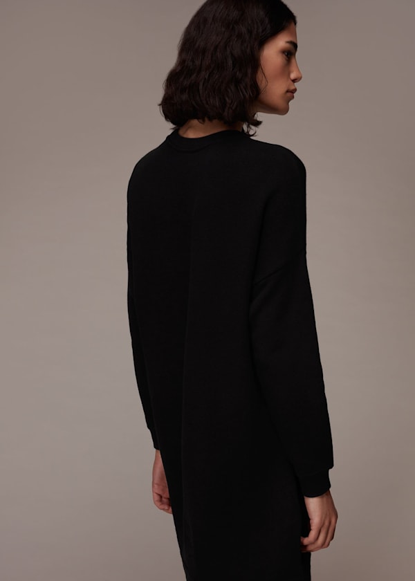Black Salut Logo Sweat Dress