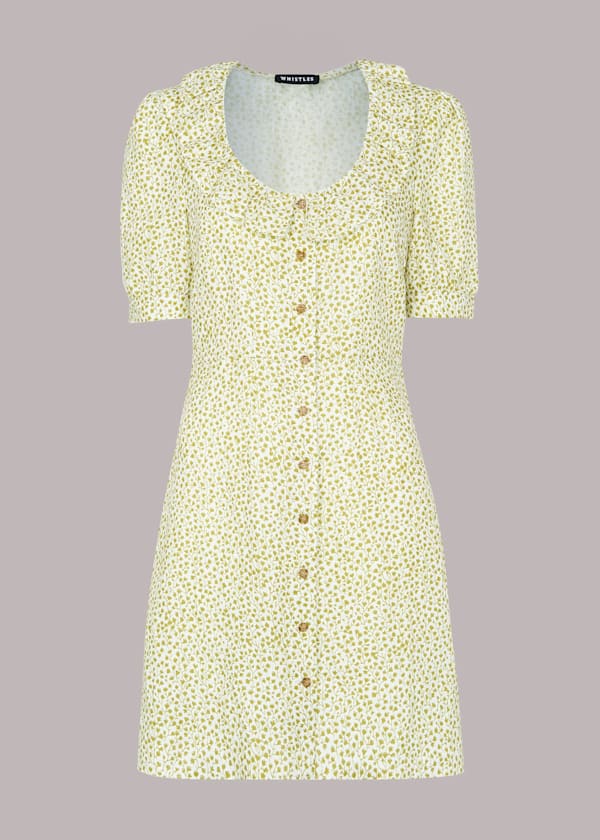 Multicolour Frill Flower Pod Linen Dress