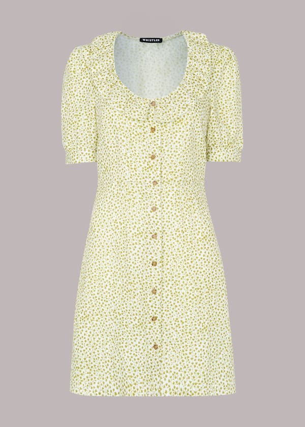 Frill Flower Pod Linen Dress